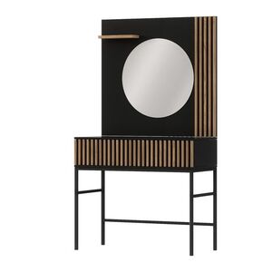 Toaletný stolík so zrkadlom Meorati 85 cm čierny/dub Artisan vyobraziť