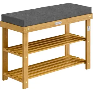 Topánkovník so sedadlom Jason 90 cm z masívu akácie vyobraziť