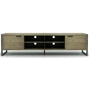 TV stolík Flow 200 cm z masívu hnedý/grafit vyobraziť