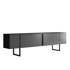 TV stolík Luxe 180 cm antracit/čierny vyobraziť
