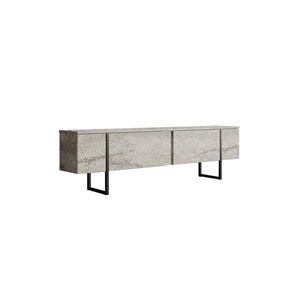 TV stolík Luxe 180 cm travertín/čierny vyobraziť