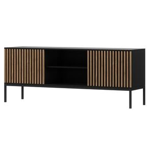 TV stolík Meorati 150 cm čierny/dub Artisan vyobraziť