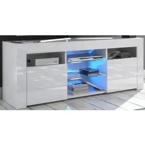 TV stolík Puzzo 120 cm biely lesk vyobraziť