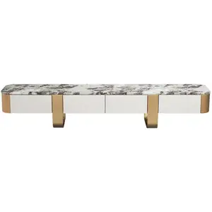 TV stolík Stilig ST922 200 cm biely/zlatý/mramor vyobraziť