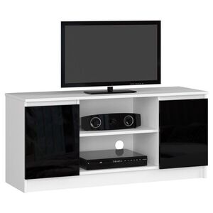TV stolík Tonon 120 cm biely/čierny lesk vyobraziť