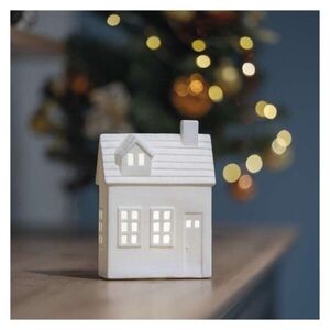 Vianočné svetelné LED dekorácie Dom 18 cm biela vyobraziť