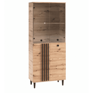 Vitrína Liva 80 cm čierna/dub Artisan II vyobraziť