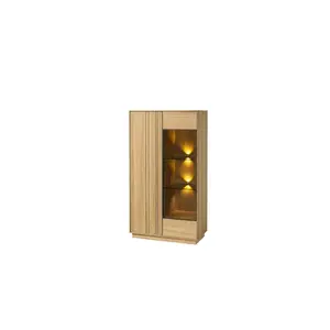 Vitrína s LED osvetlením Join 80 cm z masívu dub prírodný vyobraziť