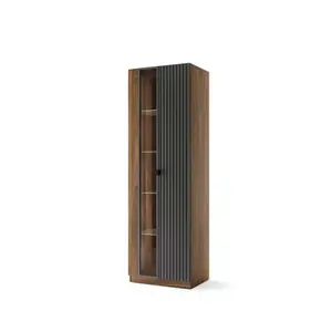 Vitrína s LED osvetlením Radium 11 68 cm orech Columbia/čierna vyobraziť