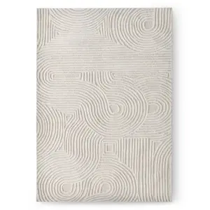 Vlnený obdĺžnikový koberec Kivi 120x180 cm krémový vyobraziť