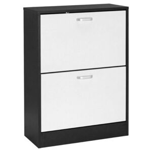 Výklopný botník ZEFIR 82 cm čierny/biely vyobraziť