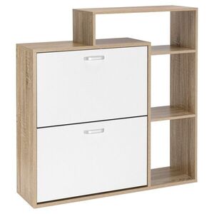 Výklopný botník ZEFIR 90 cm biely/dub sonoma vyobraziť