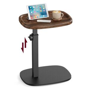 Výškovo nastaviteľný odkladací stolík Vasagle Cujo 40 cm čierny/orech vyobraziť