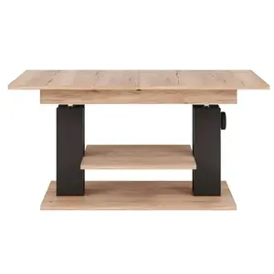 Výškovo nastaviteľný rozkladací konferenčný stolík Moduvo 120/170 cm dub Halifax/čierny vyobraziť