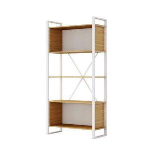Vysoký kancelársky regál Houseland Nuvia Stack 90 cm dub/biely vyobraziť