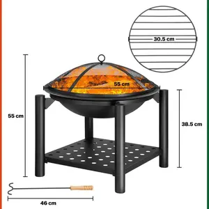 Záhradné ohnisko Jamie 55 cm čierne vyobraziť