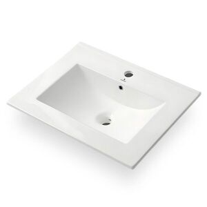 Zápustné keramické umývadlo Nordis 61 cm lesklé biele vyobraziť