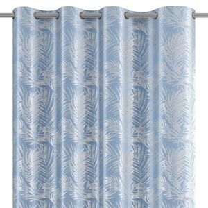 Záves AmeliaHome Velvet Silver Leaves s priechodkami 140x245 cm modrý vyobraziť