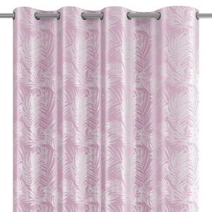 Záves AmeliaHome Velvet Silver Leaves s priechodkami 140x245 cm ružový vyobraziť