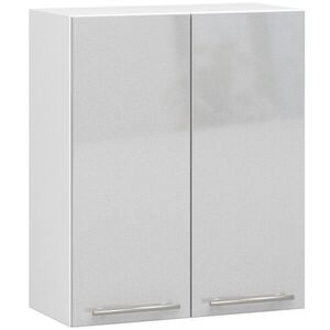 Závesná kuchynská skrinka Olivie W 60 cm biela/metalický lesk vyobraziť