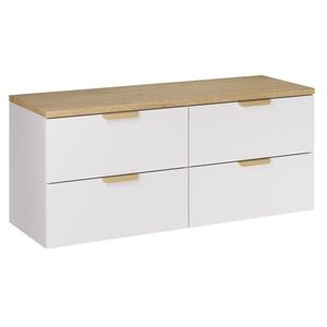 Závesná skrinka pod umývadlo Aster Nordic s doskou 120 cm biela/dub cremona vyobraziť