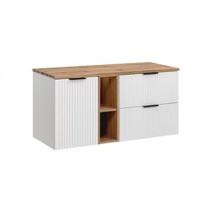 Závesná skrinka pod umývadlo Casad s doskou 140 cm biela/dub evoke vyobraziť