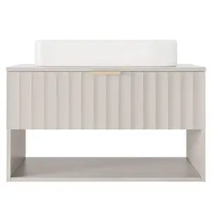 Závesná skrinka pod umývadlo Hana 80 cm kašmírová/zlatá vyobraziť