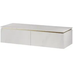 Závesná skrinka pod umývadlo Letto 01 120 cm biely mramor/zlatá vyobraziť