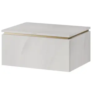 Závesná skrinka pod umývadlo Letto 03 60 cm biely mramor/zlatá vyobraziť