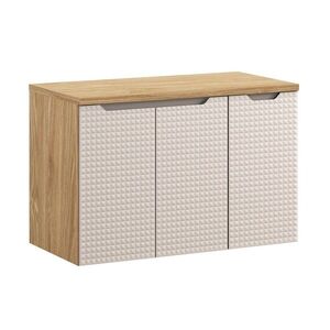 Závesná skrinka pod umývadlo Luxor Beige s doskou 90 cm béžová/dub olejovaný vyobraziť