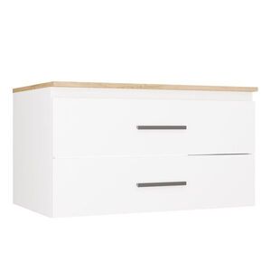 Závesná skrinka pod umývadlo s doskou NEL 2S 80 cm biela/dub Artisan vyobraziť