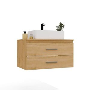 Závesná skrinka pod umývadlo s doskou Nel 2S 80 cm dub Artisan vyobraziť