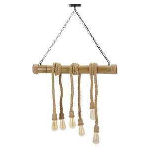 Závesný luster Bamboo 120 cm hnedý vyobraziť