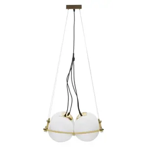 Závesný luster Japany 45 cm zlatý/biely vyobraziť