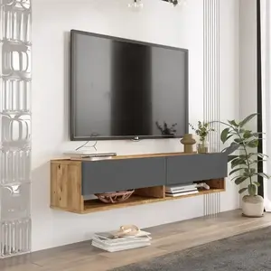 Závesný televízny stolík Houseland Felicia borovica Atlantic/antracitovo sivý vyobraziť