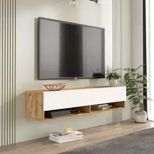 Závesný televízny stolík Houseland Felicia borovica Atlantic/biely vyobraziť