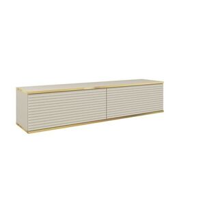 Závesný televízny stolík Oro MDF 135 cm béžový/zlatý vyobraziť