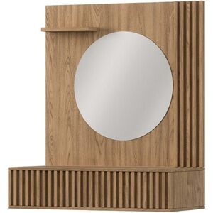 Závesný toaletný stolík so zrkadlom Entsian 85 cm dub Artisan vyobraziť