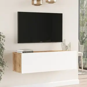 Závesný TV stolík Houseland Fullio borovica Atlantic/biela vyobraziť