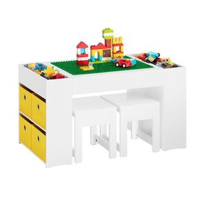 SoBuy SADA stola a 2 stoličiek pre deti s 1 zásuvkou Biela 87x50x50cm Moderný vyobraziť