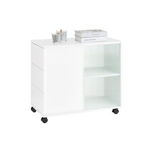 SoBuy TAVOLINO so zásuvkami Biela 70x35x61cm Minimalistický vyobraziť