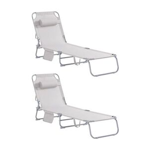 SoBuy SET 2 LETTINI PRENDISOLE Béžová 167x56x81cm Minimalistický vyobraziť