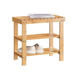 SoBuy PANCA SCARPIERA s 2 policami Bamboo 50x28x45cm Severský vyobraziť