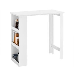SoBuy BAROVÝ stôl s 3 policami Biela 112x57x106cm Minimalistický vyobraziť