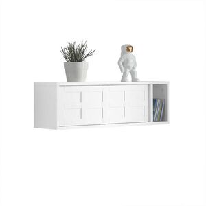 SoBuy NÁSTENNÝ regál s posuvnými dverami Biela 75x20x23cm vyobraziť