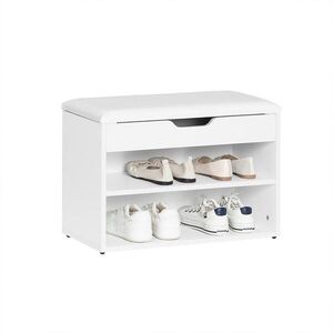 SoBuy PANCA SCARPIERA s jednými dvierkami Biela 60x30x44cm Moderný vyobraziť