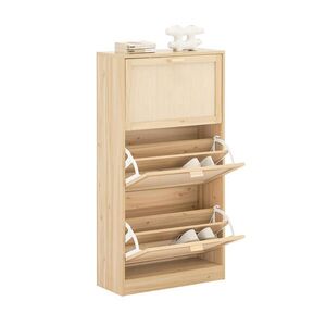 SoBuy MOBILNÁ skriňa na topánky s 3 dverami Drevo 24x59.99x118.01cm Funkčná vyobraziť