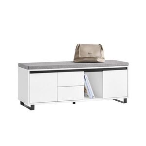 SoBuy PANCA na topánky s 2 zásuvkami Biela 110x35x42cm Moderný vyobraziť