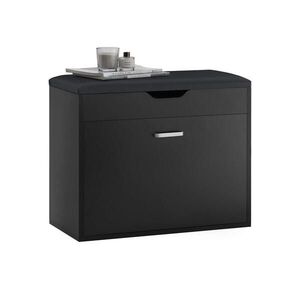 SoBuy PANCA so zásuvkou Čierna 60x30x50cm Moderný vyobraziť