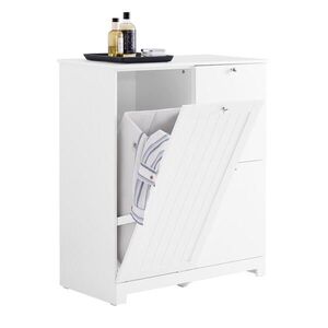 SoBuy MOBILNÁ portabiancheria s 2 zásuvkami Biela 78x38x90cm Minimalistický vyobraziť